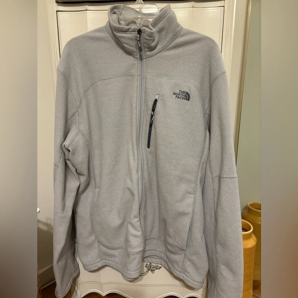 The north face white gray texture cap rock fleece size XL